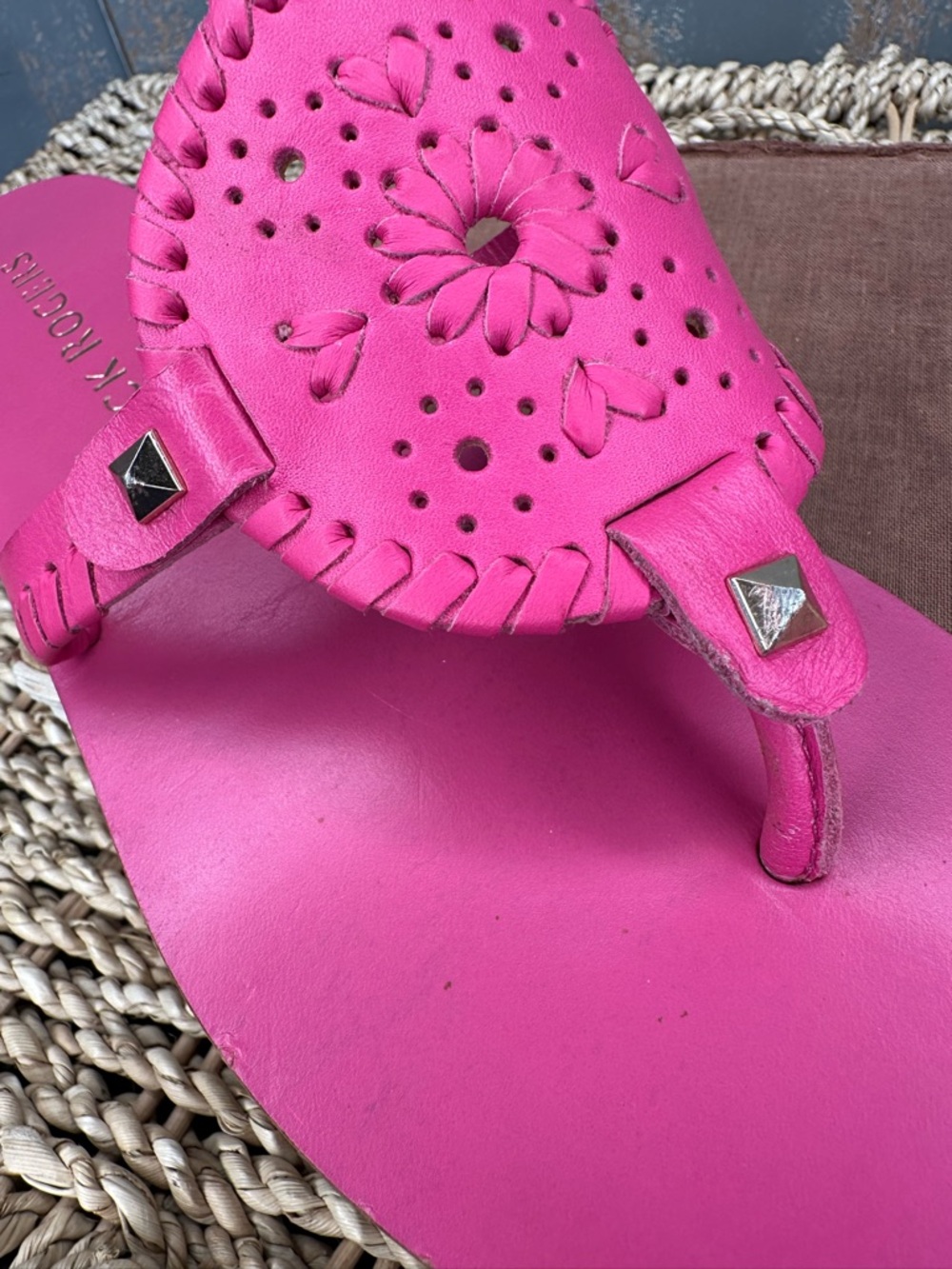 Jack Rogers Georgica Leather Sandals Magenta Sz 7 - Picture 15 of 16